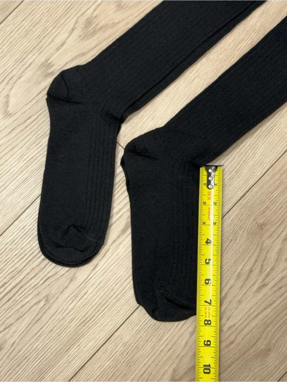 Jos. A. Bank Black Ribbed Merino Wool Over-The-Calf Socks - Pair Shoe size 8-12